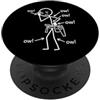 Ow Ow Ow Stickman Chronic Pain Awareness Ow Ow Ow Funny Stickman Humorous Consapevolezza del dolore cronico PopSockets PopGrip Adesivo