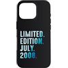 Limited Edition July 2008 Legendary Year Custodia per iPhone 16 Pro Luglio 2008 Anno 2008 Retro 2008 Vintage Edizione Limitata