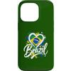 Brazil Travel Heart Co Custodia per iPhone 13 Pro I Love Brazil Vacation Travel Heart Flag Souvenir Opera d'arte