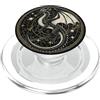 Fantasy Book Dragon Reading Librarian Po Book Dragon Librarian Bookish Fantasy Reader PopSockets PopGrip per MagSafe