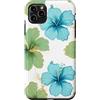 Floral Aesthetic Flower Botanical Gifts Custodia per iPhone 11 Pro Max Fiori Blu Menta Verde Bambino Floreale