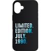 Limited Edition July 1990 Legendary Year Custodia per iPhone 16 Plus Luglio 1990 Anno 1990 Retro 1990 Vintage Edizione Limitata