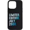 Limited Edition July 2008 Legendary Year Custodia per iPhone 15 Pro Max Luglio 2008 Anno 2008 Retro 2008 Vintage Edizione Limitata