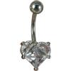 FREELANCE JW Piercing Ombelico - Cuore di Cristallo - ARGENTO/ACCIAIO