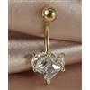 FREELANCE JW Piercing Ombelico - Cuore di Cristallo - DORATO