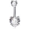 FREELANCE JW Piercing Ombelico Doubble Heart Bianco - ARGENTO/ACCIAIO