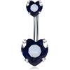 FREELANCE JW Piercing Ombelico Doubble Heart Blu Reale - ARGENTO/ACCIAIO