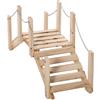 EasyComfort Ponticello da Giardino in Legno per Laghetto con Passerella ad Arco, Impermeabile 100x32x48cm