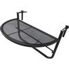 Easycomfort Tavolino da Ringhiera Pieghevole con 3 Altezze Regolabili in Metallo, 60x45x50cm, Nero