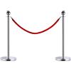Easycomfort Transenne Elimina Separacode Paletti di Delimitazione con Corde Rosso Acciaio Inox ?32 x 95CM Argento