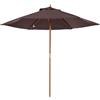 Easycomfort Ombrellone da Giardino 2.5x2.3 m a 6 Stecche con Manovella, in Legno e Poliestere, Marrone