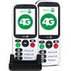Doro - 780X IUP (PTI) - portatile 4G sbloccato - allarme per lavoratori isolati - GPS - tasto di assistenza - tastiera semplificata - base di ricarica - bianco