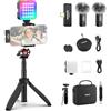 NEEWER Kit Vlogging per Telefono con Luce LED RGB/Microfono Lavalier Wireless/Treppiede Smartphone da Bastone per Selfie, Essenziali per Creatori Contenuti per iPhone Android Podcast YouTube, PA048