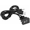 Akozon usb + Cavo AUX-O per presa AUX del cruscotto dell'auto USB, connettore USB integrato nel cruscotto dell'auto Spina AUX 3,5 mm con accessorio di ricambio per cavo di prolunga