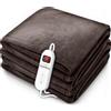 sinnlein® coperta riscaldante in peluche 160 x 120 cm marrone testata SÜD GS | coperta riscaldante elettrica con spegnimento automatico | coperta accogliente | funzione timer | 9 impostazioni di temperatura | lavabile fino a 40°C | display digitale