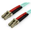 StarTech.com Cavo in fibra ottica multimodale da LC/UPC a LC/UPC OM4 da 15 m - Fibra LOMMF/VCSEL Zipcord da 50/125 µm, Reti 100G - Bassa perdita di inserzione - Cavo patch in fibra LSZH - Turchese