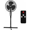 Lamex ventilatore a piantana da 16" 50W con telecomando, 3 modalità, oscillazione, timer, nero