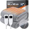 MONZANA® Coperta Riscaldante 160x140cm 5 Livelli Timer Pile 2x60W Sottocoperta Riscaldata Protezione Surriscaldamento Lavabile