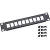 HMF 63345-07 Pannello patch UTP Keystone per rack server, 10 pollici, 10 porte RJ45, nero