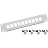 HMF 63345-07 Pannello patch UTP Keystone per rack server, 10 pollici, 10 porte RJ45, grigio chiaro