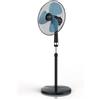 Brandson Ventilatore da terra Brandson NTV Sieger 2026, 3 velocità, regolabile in altezza fino a 122 cm, elevata portata d'aria, oscillazione a 80°