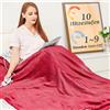 Spark VENDITA DEL NUOVO ANNO! Coperta elettrica rossa 180x130cm, 10 impostazioni di calore (da 25 °C a 53 °C) spegnimento automatico lavabile in lavatrice