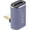 InLine Adattatore InLine® USB4, spina/presa USB-C angolata sopra/sotto, alluminio