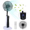 Jiubiaz Ventilatore da piedistallo Jiubiaz con nebulizzatore e telecomando Nebbia d'acqua