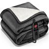 sinnlein coperta elettrica sinnlein® con spegnimento automatico 200x180cm antracite | coperta elettrica riscaldata con 9 impostazioni di temperatura | coperta coccolosa lavabile per letto, divano | coperta elettrica con timer display digitale