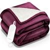 sinnlein coperta elettrica sinnlein® con spegnimento automatico 180x130cm rosso vino | coperta elettrica riscaldata con 9 livelli di temperatura | coperta coccolosa lavabile per letto, divano | coperta elettrica con timer display digitale
