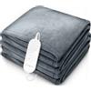 sinnlein® coperta riscaldante in peluche 160 x 120 cm grigio chiaro | coperta riscaldante elettrica con spegnimento automatico | coperta accogliente | funzione timer | 9 impostazioni di temperatura | lavabile fino a 40°C | display digitale