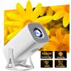 Zelurxx Proiettore ZELURXX, Funzione di calibrazione automatica, Con Bluetooth, Portatile, Adatto per home cinema, Party, 10,3 x 10,3 x 20,4 cm, Bianco