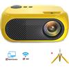 Zelurxx Proiettore ZELURXX Mini, 1080P, audio surround a 360°, portatile, ideale per guardare la TV, spettacoli, gare, scene di gioco, 19 x 16,8 x 8,2 cm, giallo