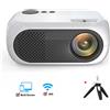 Zelurxx Proiettore ZELURXX Mini, 1080P, audio surround a 360°, portatile, ideale per guardare la TV, spettacoli, gare, scene di gioco, 19 x 16,8 x 8,2 cm, giallo