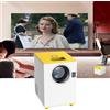 Zelurxx Proiettore portatile ZELURXX, bassa emissione di luce blu, sistema stereo, ideale per riunioni di famiglia, incontri, ecc., 9,3 x 11,7 x 13,5 cm, giallo