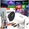 ZENWIRE Mini proiettore portatile - Android 13 - WLAN - Proiettore ruotabile - Full HD 4K - Bluetooth - Autokeystone 4d