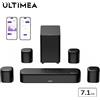 Ultimea Soundbar ULTIMEA a 7.1 canali con subwoofer per TV, sistema audio surround per home cinema, 4 diffusori surround, HDMI ARC, controllo tramite app, Aura S4T