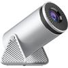 Zelurxx Proiettore ZELURXX, Bluetooth 5.0, 120 ANSI, Wi-Fi dual-band, 2,4 GHz / 5,5 GHz, Android 12.0, correzione trapezoidale, decodifica 4K, mini proiettore portatile, argento