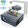 Zelurxx Proiettore portatile ZELURXX 8K/4K, con WLAN 5G e Bluetooth, 12000L, 1080P HD nativo, sistema operativo Android integrato, oltre 8000 applicazioni, grigio