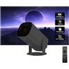 Zelurxx Proiettore ZELURXX 4K con telecomando, 1080p, Wi-Fi 6, Bluetooth 5.4, Android 11.0, schermo da 100 pollici, nero