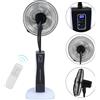 TolleTour Ventilatore da pavimento TolleTour con funzione nebulizzatrice per un clima piacevole nell'ambiente, 75 W, 4 modalità, telecomando e funzione timer, nero