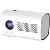 ZELURXX, mini proiettore, LED, messa a fuoco automatica, Bluetooth 5.0, Android, Wi-Fi 6, correzione trapezoidale elettronica, 36-150 pollici, home cinema, portatile, bianco