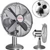 Azaris Ventilatore da pavimento WIATRAK potente ventilatore di ricircolo da 50 W cromato METALLO