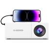 ZELURXX Mini proiettore portatile 1080P, wireless, USB, proiettore LED, trasmissione su schermo, compatto, bianco