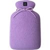 Warmpi® Bottiglia d'acqua calda elettrica a infrarossi, scaldamani, termoforo, cuscinetto riscaldante con powerbank - senza fili/ricaricabile - calore su entrambi i lati - Orsetto viola