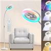 Rosikey Ventilatore a piedistallo con telecomando, silenzioso, Ventilatore con illuminazione, 3 velocità del vento, 2 modalità, Lampada silenziosa con ventilatore Ventilatore a piedistallo per camera da letto