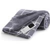 Imetec Coperta elettrica, Imetec Plaid, 150x110 cm, 6 livelli di temperatura, velluto e sherpa, lavabile in lavatrice