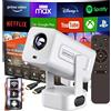 ZENWIRE Mini proiettore - Portatile - Proiettore Android 13 - WLAN - Ruotabile a 360° - Full HD 4K - Per smartphone