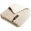 Duux DXOB01 Coperta riscaldata Yentl Cuddle Stripped Rabbit beige 200 x 200
