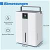 Northix Deumidificatore domestico da 35 l/giorno, 3 modalità, silenzioso, bianco
